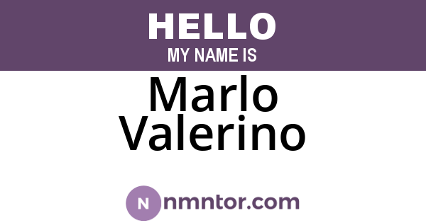 Marlo Valerino