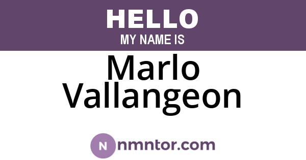 Marlo Vallangeon