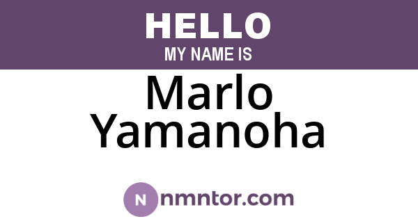 Marlo Yamanoha