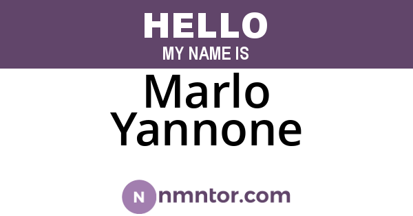 Marlo Yannone
