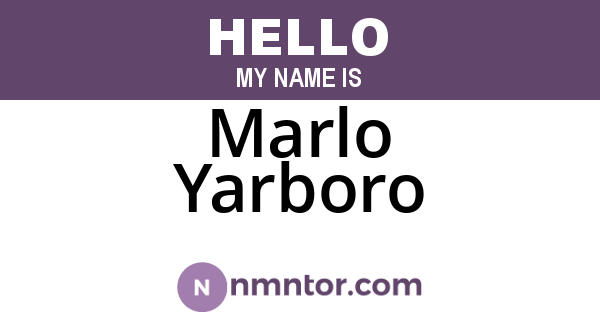 Marlo Yarboro