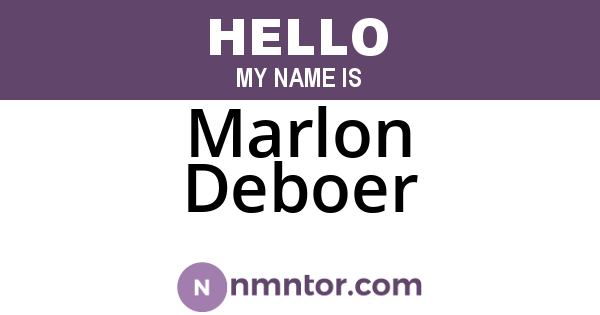 Marlon Deboer