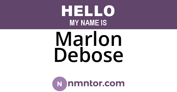Marlon Debose