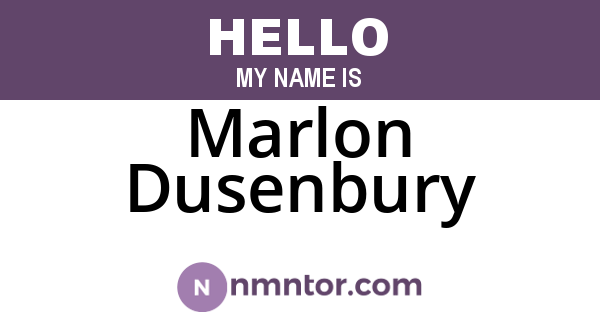 Marlon Dusenbury