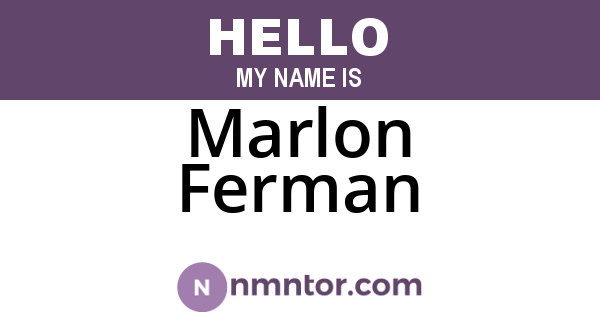 Marlon Ferman