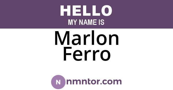 Marlon Ferro