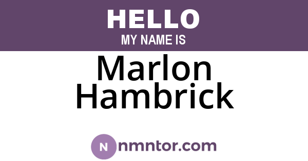 Marlon Hambrick