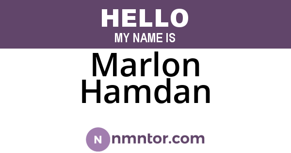 Marlon Hamdan