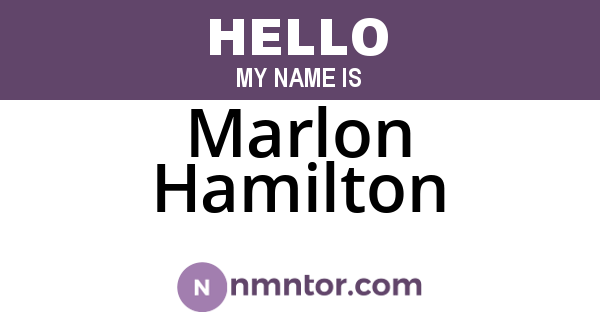 Marlon Hamilton