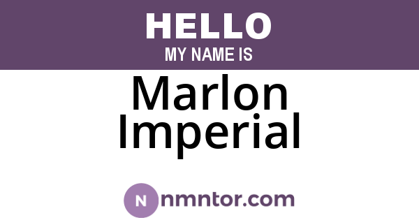 Marlon Imperial