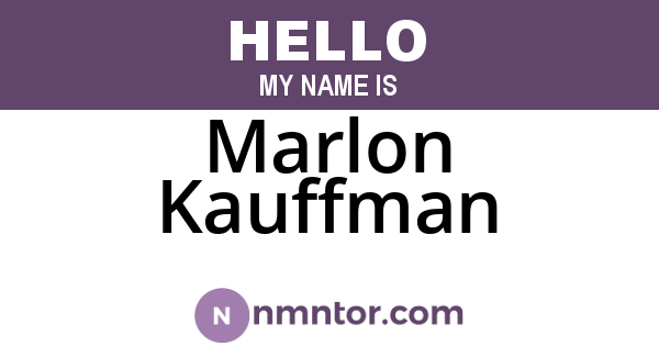 Marlon Kauffman