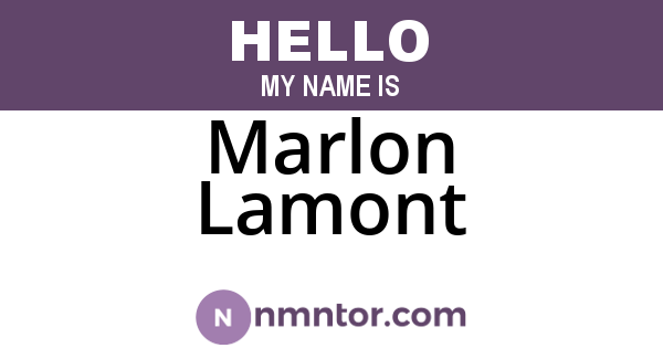 Marlon Lamont
