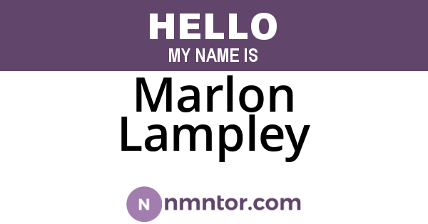 Marlon Lampley