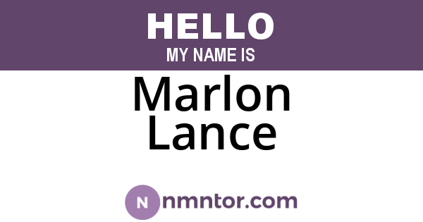 Marlon Lance