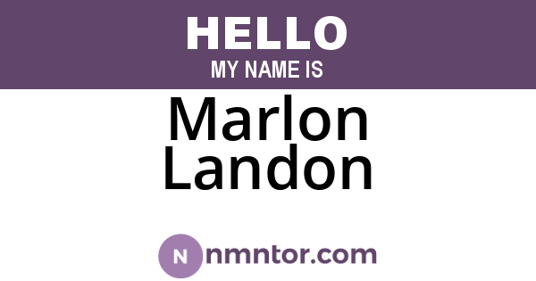 Marlon Landon