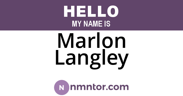 Marlon Langley