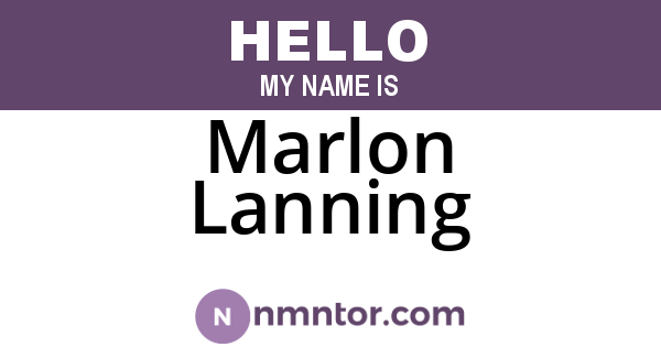 Marlon Lanning