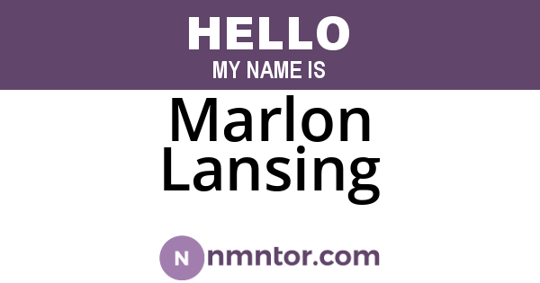 Marlon Lansing