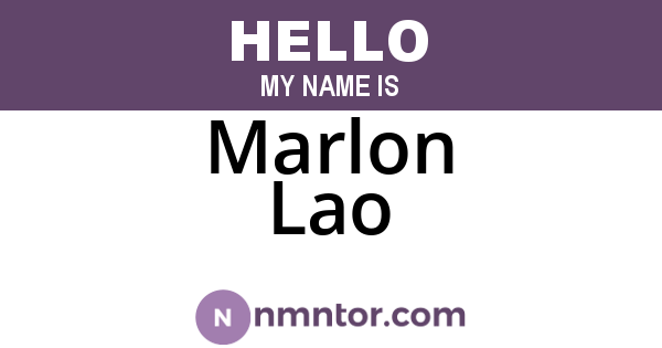 Marlon Lao