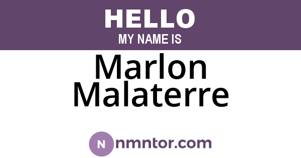 Marlon Malaterre