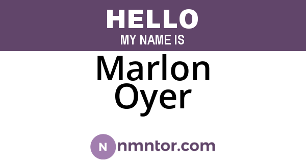 Marlon Oyer