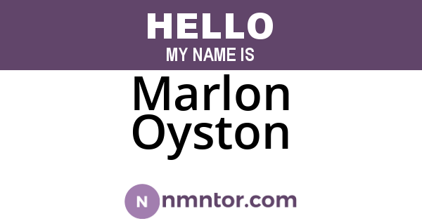 Marlon Oyston