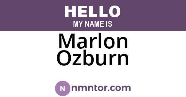 Marlon Ozburn