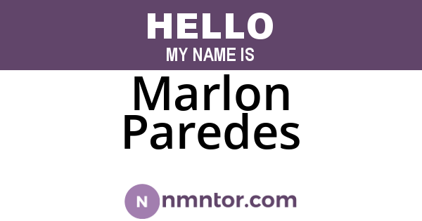 Marlon Paredes