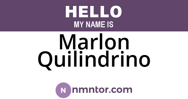 Marlon Quilindrino
