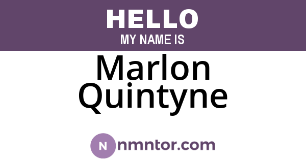 Marlon Quintyne