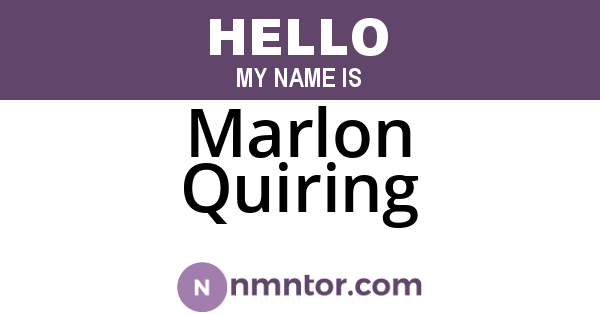 Marlon Quiring