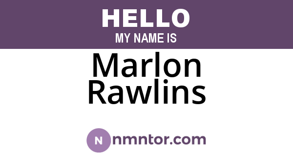 Marlon Rawlins