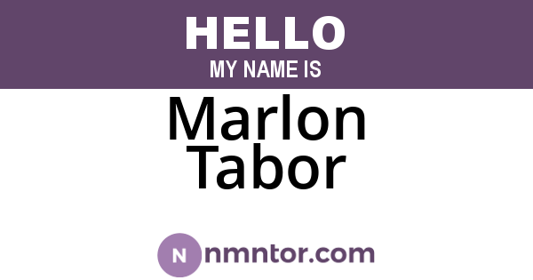 Marlon Tabor