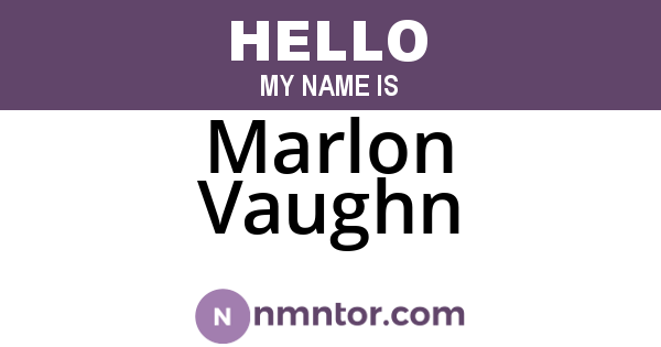 Marlon Vaughn