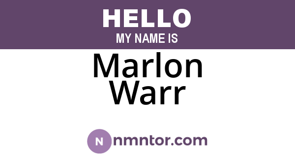 Marlon Warr