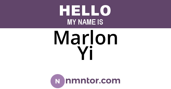 Marlon Yi