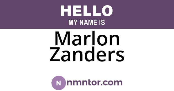 Marlon Zanders