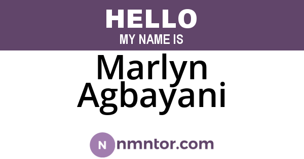 Marlyn Agbayani