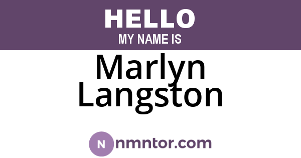 Marlyn Langston