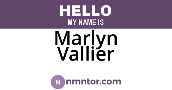 Marlyn Vallier