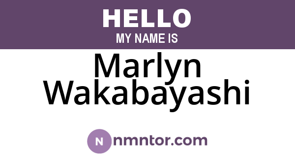 Marlyn Wakabayashi