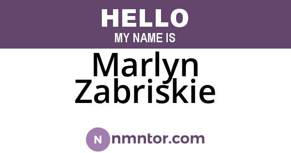 Marlyn Zabriskie