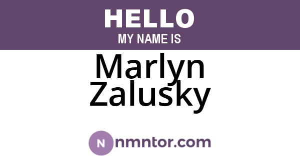 Marlyn Zalusky