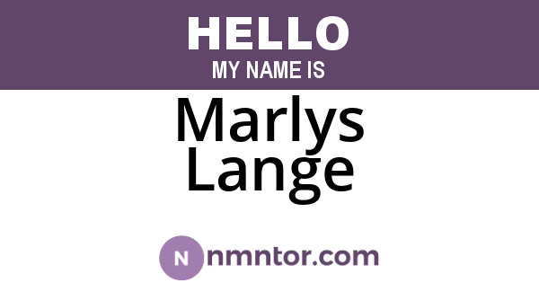 Marlys Lange