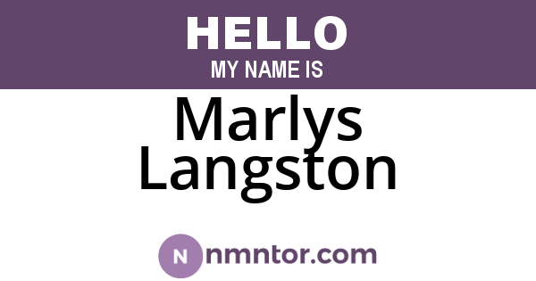 Marlys Langston