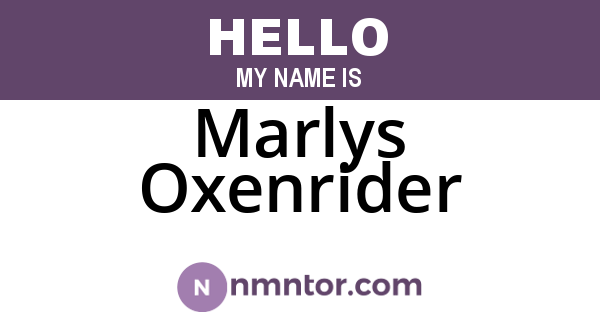 Marlys Oxenrider