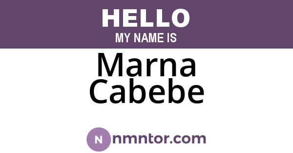 Marna Cabebe