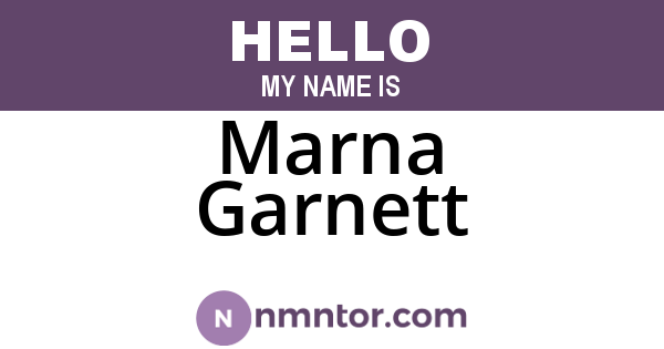 Marna Garnett