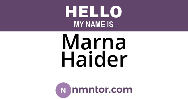 Marna Haider