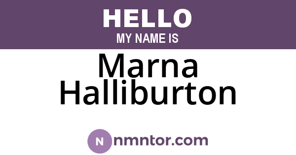 Marna Halliburton